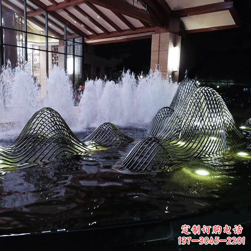 宁波不锈钢铁艺水景假山精美雕塑艺术