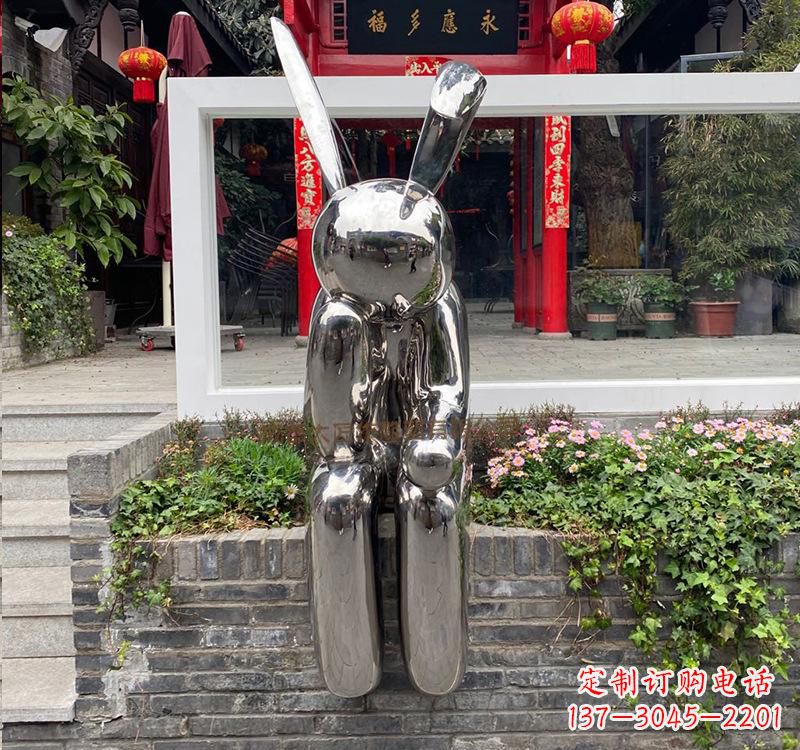 宁波不锈钢兔子雕塑精美的艺术作品