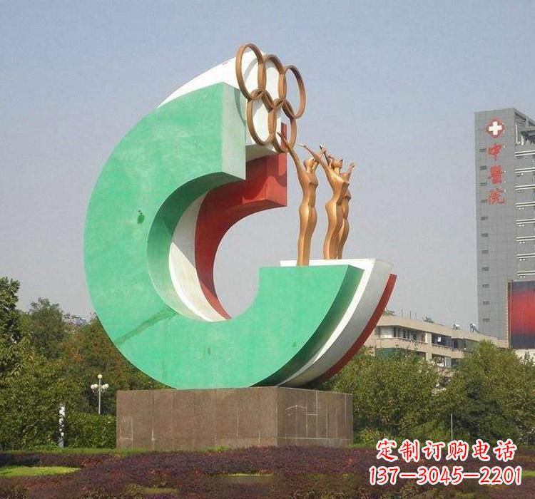 宁波不锈钢五环运动员人物雕塑