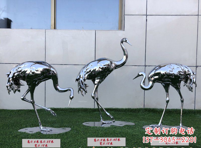 宁波不锈钢仙鹤雕塑传承中国古典美感