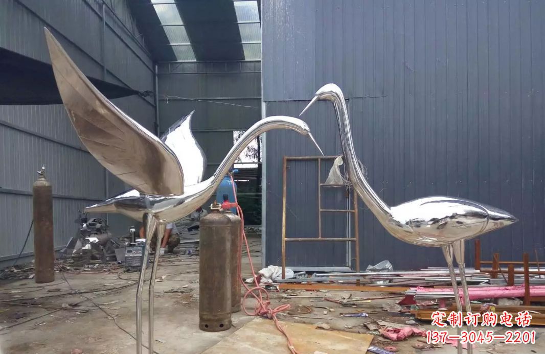 宁波不锈钢仙鹤雕塑传承中国文化