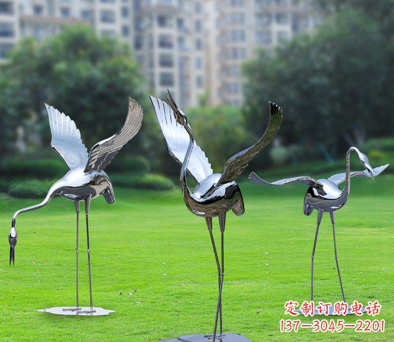 宁波不锈钢仙鹤雕塑展现传统文化风采