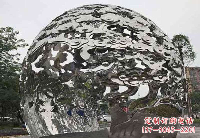 宁波不锈钢祥云镂空球拱门雕塑