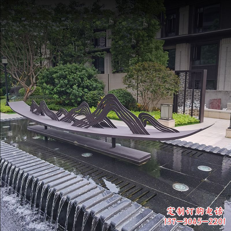 宁波精美的不锈钢小船假山