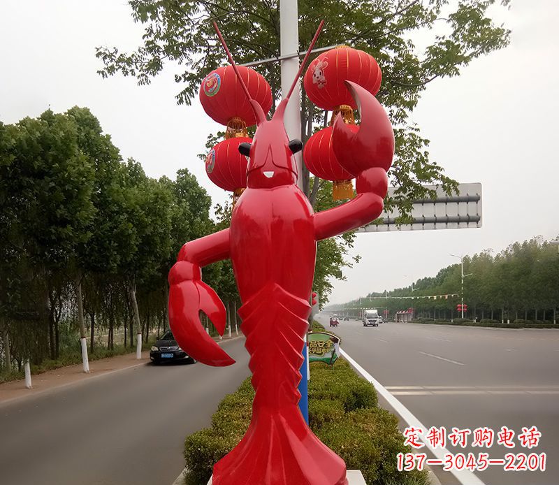 宁波不锈钢小龙虾雕塑精美之灵