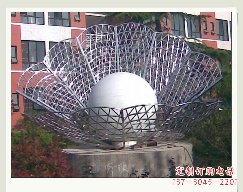 宁波不锈钢小区贝壳珍珠雕塑