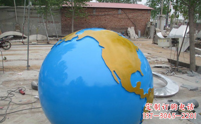 宁波不锈钢校园地球雕塑象征着全球友好
