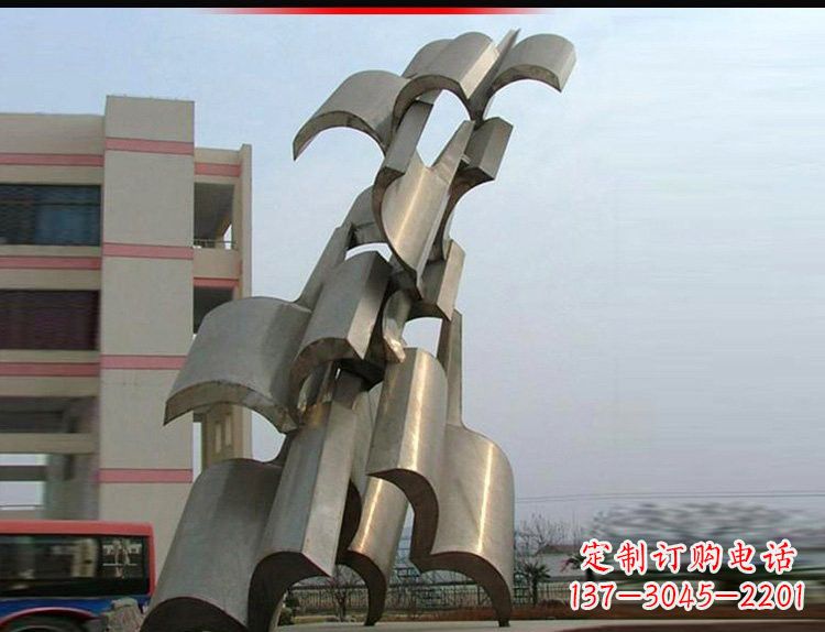 宁波不锈钢校园翻开的书籍雕塑