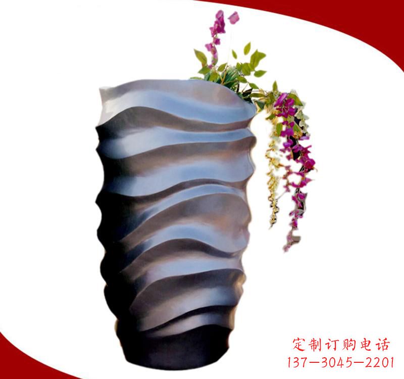 宁波不锈钢校园景观花盆雕塑美化校园环境
