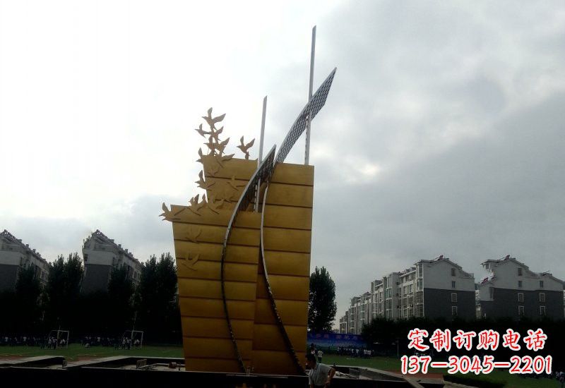 宁波不锈钢校园帆船雕塑引领新时代