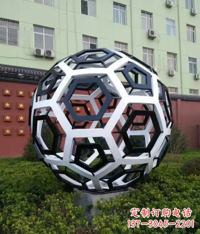 宁波不锈钢足球雕塑缔造校园新风貌