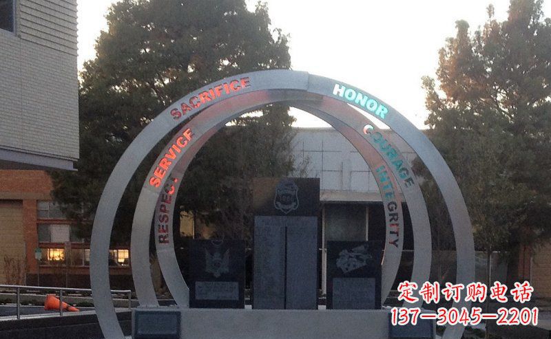 宁波不锈钢艺术门圆环雕塑——精美绝伦