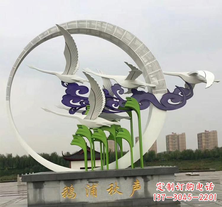宁波不锈钢艺术——仙鹤雕塑