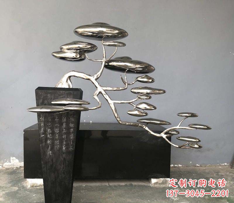宁波不锈钢迎客松雕塑雕塑带来的美丽