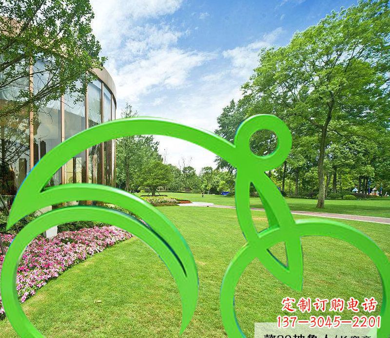 宁波不锈钢荧光绿骑行艺术
