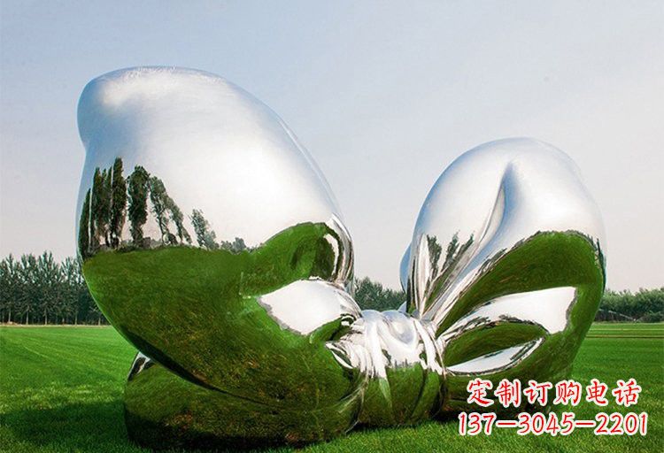 宁波艺术之美——不锈钢园林大型蝴蝶结雕塑