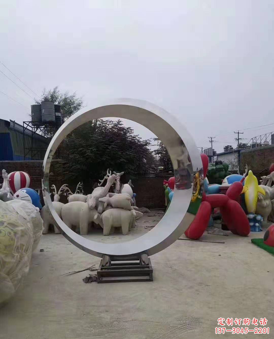 宁波不锈钢圆环雕塑,点缀环境美景
