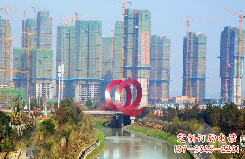宁波精美不锈钢圆环雕塑