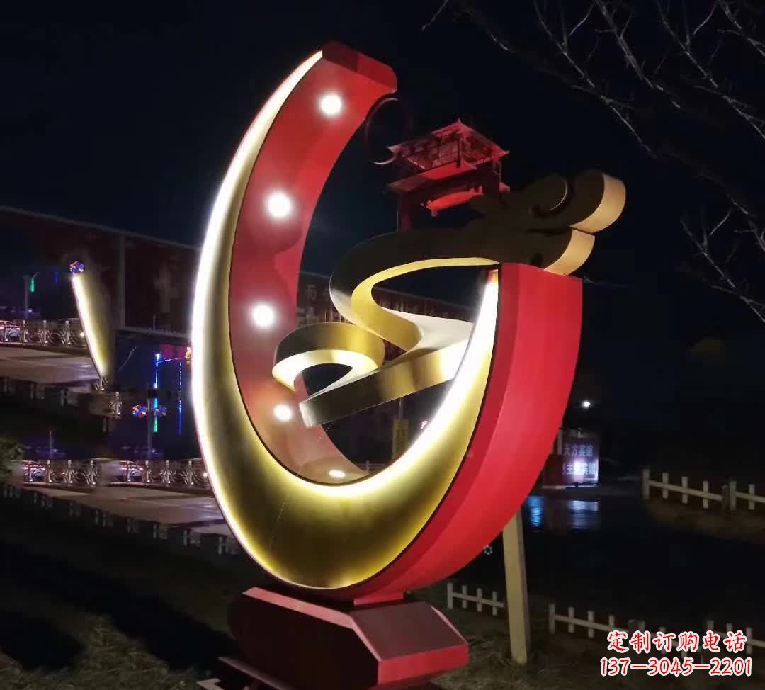 宁波不锈钢月亮抽象雕塑——璀璨星空下的绝美艺术