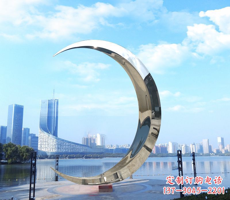 宁波不锈钢月亮雕塑象征着美丽的月亮