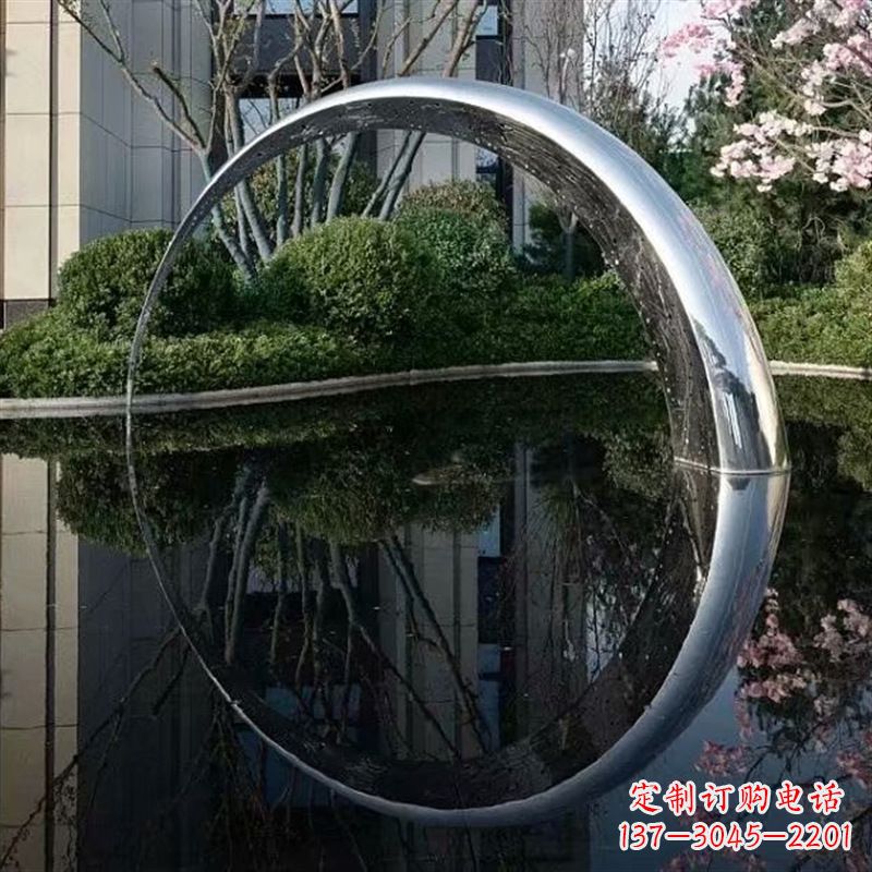 宁波不锈钢月亮雕塑璀璨照亮夜空