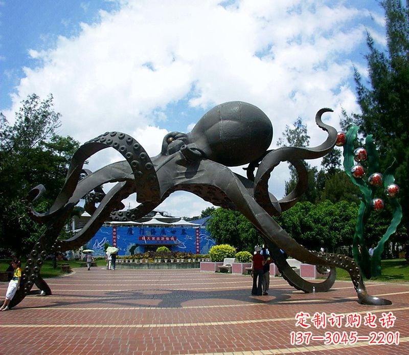 宁波不锈钢章鱼雕塑精美艺术品