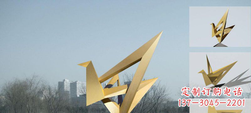 宁波不锈钢仙鹤雕塑灵动的艺术符号