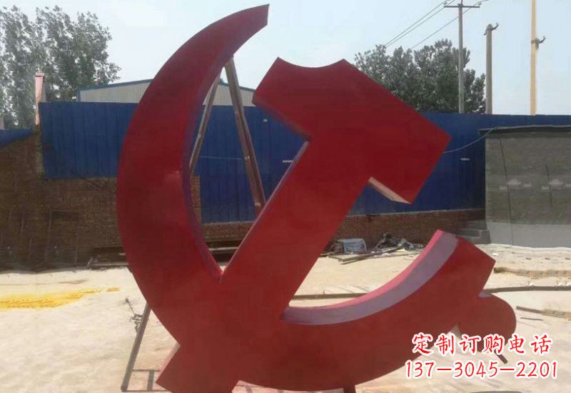 宁波不锈钢政府机关党建党徽雕塑