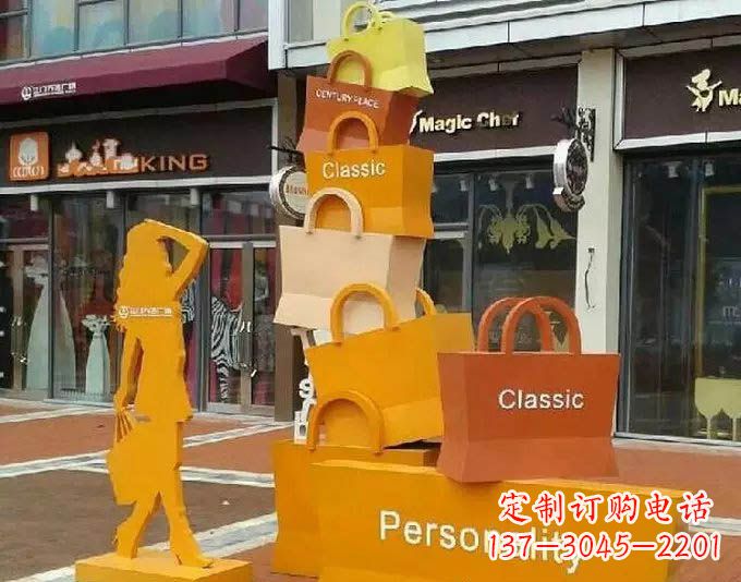 宁波非凡购物袋雕塑——给步行街带来美好的变化
