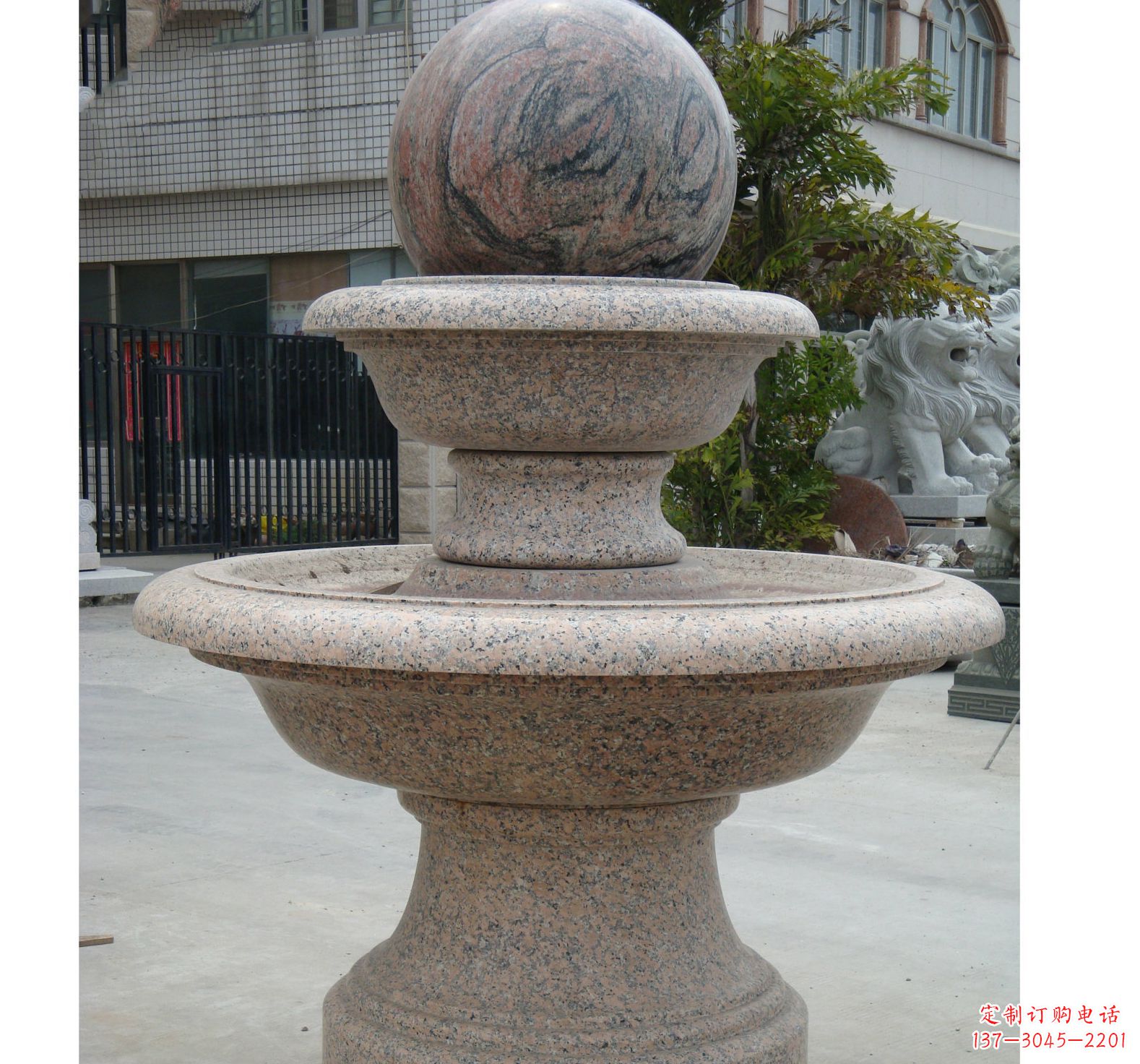 宁波财源滚滚石雕风水球喷泉雕塑 (4)