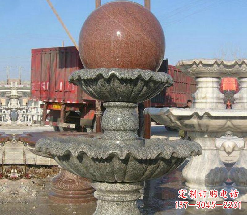宁波财源滚滚石雕风水球喷泉雕塑 (5)