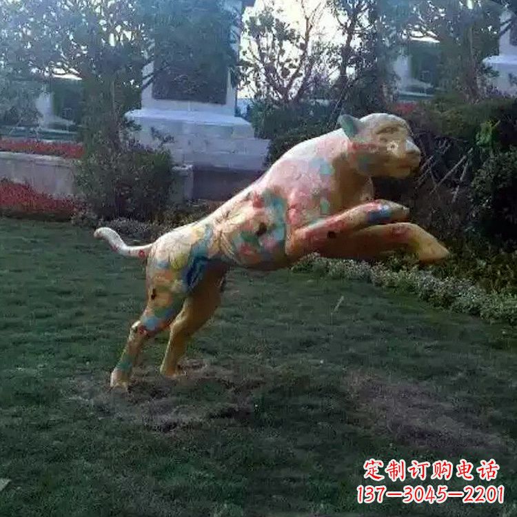 宁波豹子玻璃钢雕塑——精美动物摆件