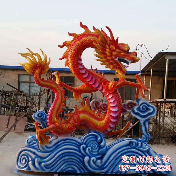 宁波彩绘龙神兽动物铜雕