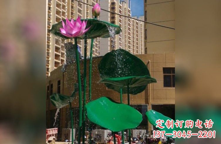 宁波彩色不锈钢荷花雕塑美丽而富有寓意