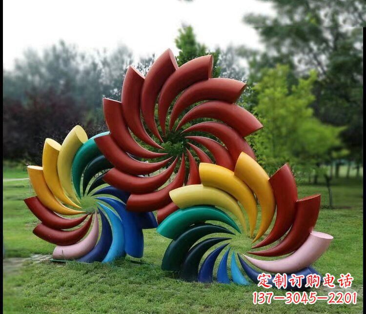 宁波彩色不锈钢风车雕塑