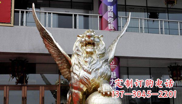 宁波铜雕狮子西洋狮子的精美雕塑