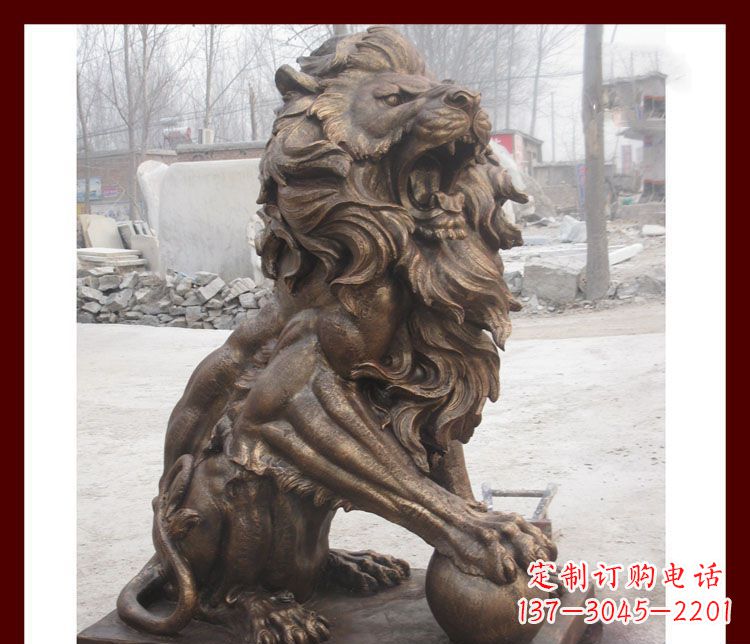 宁波传统工艺——踩球欧式狮子铜雕