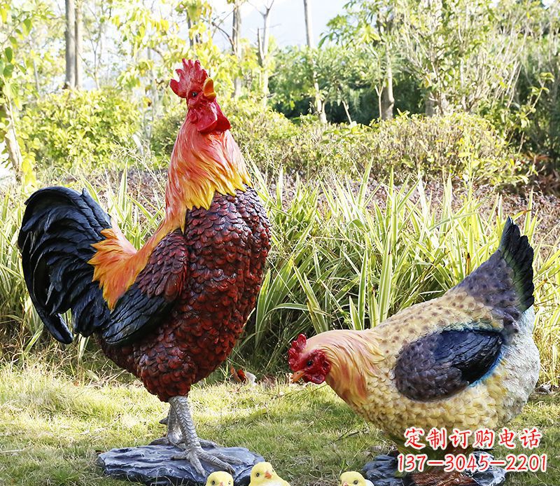 宁波公鸡雕塑完美的绿化环境装饰