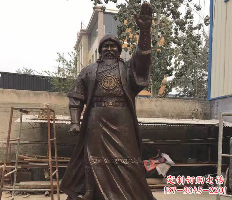 宁波传承民族英雄——成吉思汗铜雕
