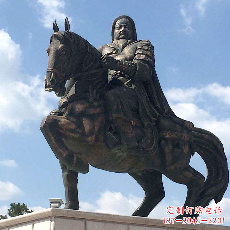宁波成吉思汗驰骋铜像象征着不朽的传奇