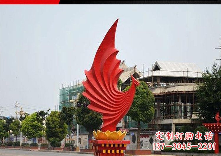 宁波城市的至高象征——不锈钢凤凰雕塑