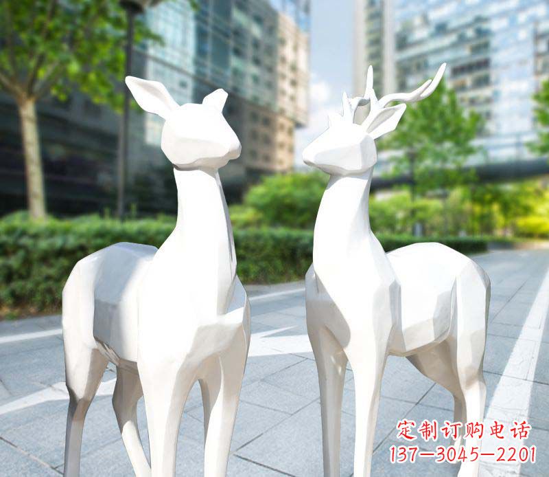 宁波景观雕塑鹿形不锈钢块面