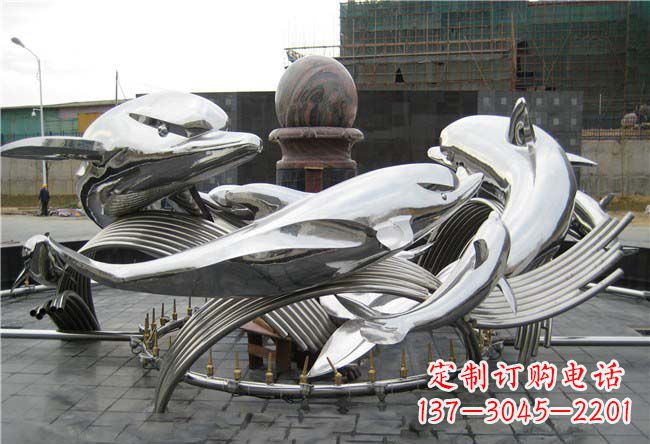 宁波城市中的海豚雕塑