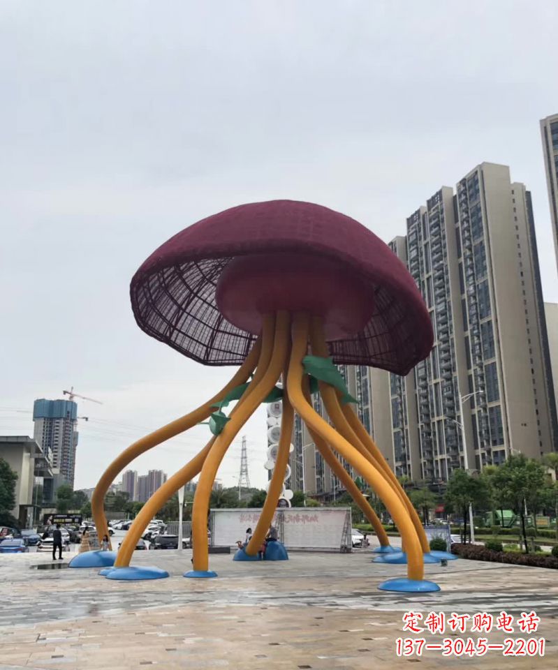 宁波城市点缀之美——不锈钢蘑菇雕塑