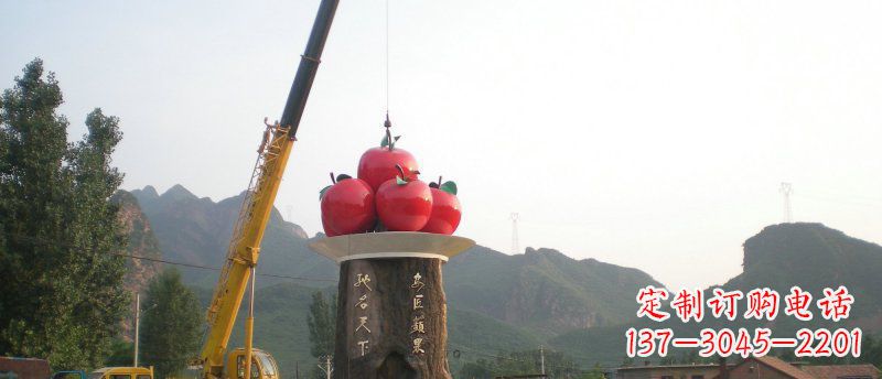 宁波城市不锈钢苹果标志雕塑