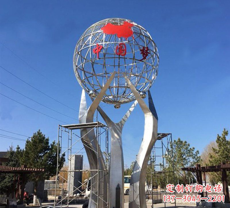 宁波城市之星——不锈钢地球仪雕塑