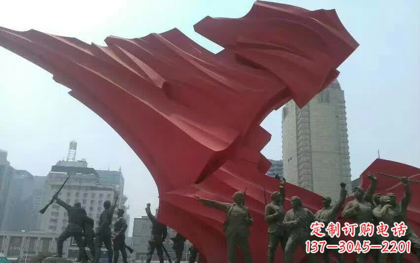 宁波城市大型不锈钢红军人物雕塑