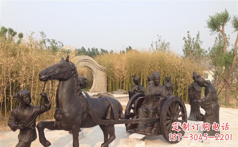 宁波城市公园的马车雕塑