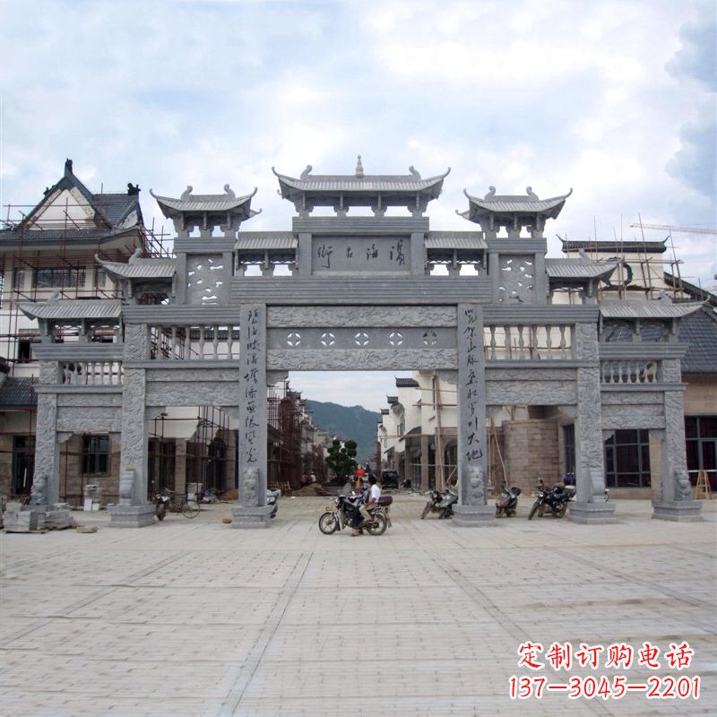 宁波五门石雕牌坊传承中国古典雕塑文化
