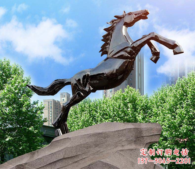 宁波镜面不锈钢奔马雕塑给城市增添灵气